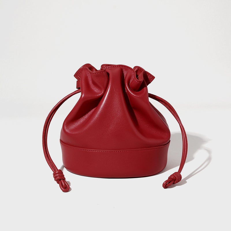 Sheepskin Pleated Cloud Bucket Bag New Accessible Luxury High Quality Niche Design Lucky Bag Drawstring Bag Exquisite Crossbody Bag - Image 1