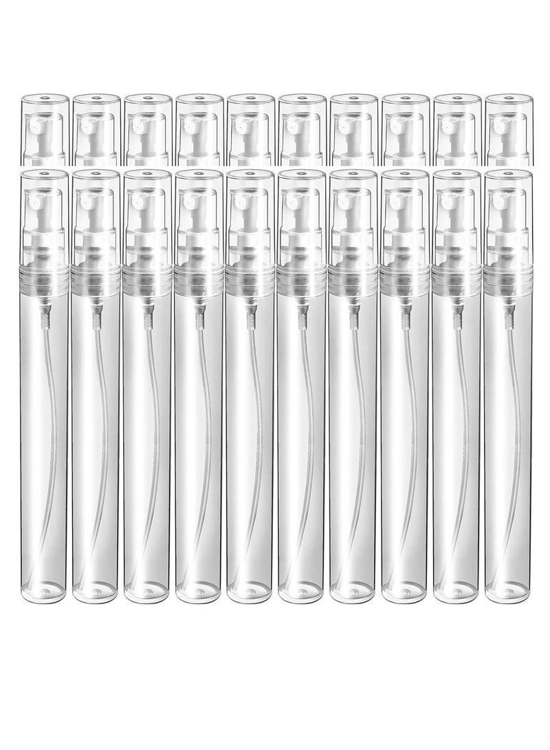 20 Pack 10ml Clear Mini Spray Bottles, Fine Mist Refillable Perfume Atomizers, Small Empty Sample Containers, Plastic Portable Travel Bottles - Image 1
