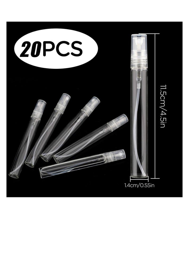 20 Pack 10ml Clear Mini Spray Bottles, Fine Mist Refillable Perfume Atomizers, Small Empty Sample Containers, Plastic Portable Travel Bottles - Image 2