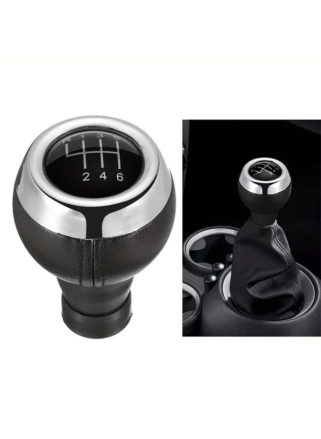 Red Cap 6 Speed Manual Gear Shift Knob PU Leather Gear Lever Handle for Mini Cooper Easy to Install - Image 1