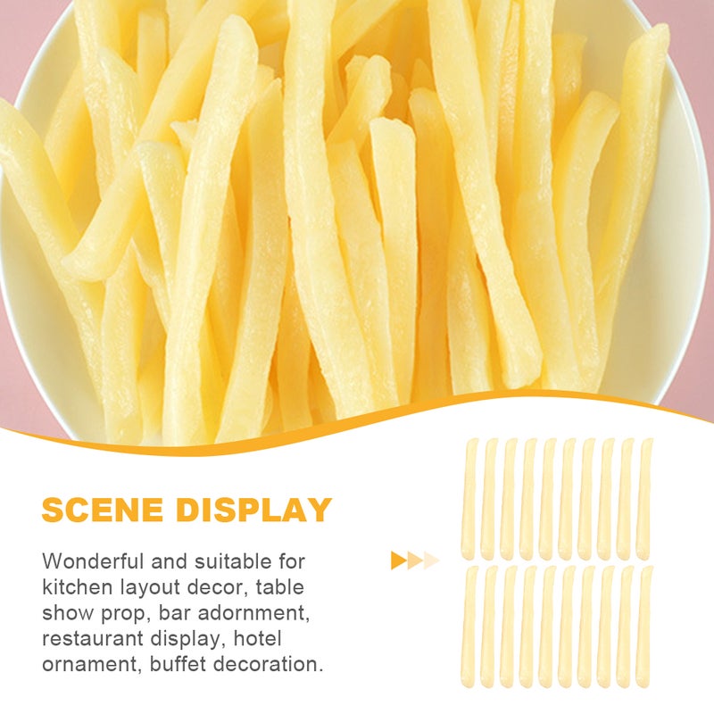 20pcs Realistic Fake French Fries Lifelike Simulation French Fries Props (Random Length) - Image 4