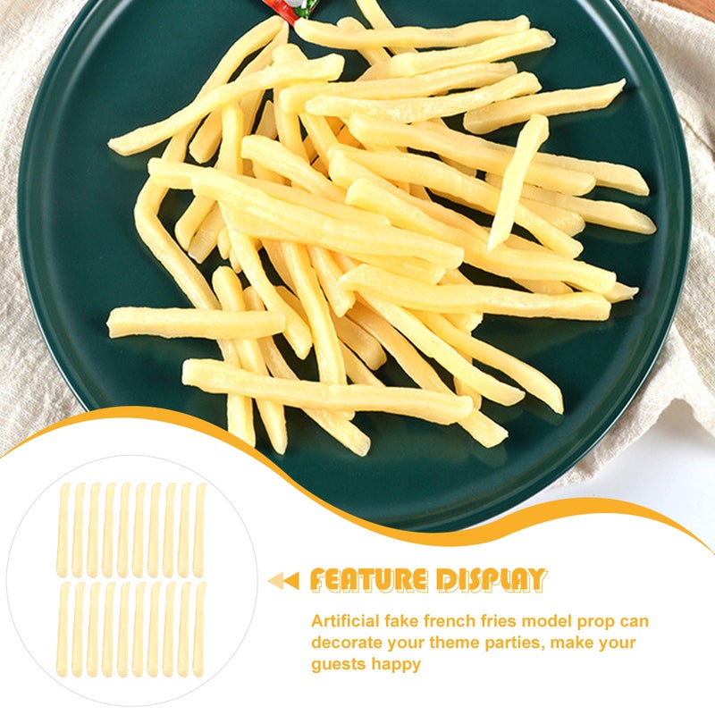 20pcs Realistic Fake French Fries Lifelike Simulation French Fries Props (Random Length) - Image 5