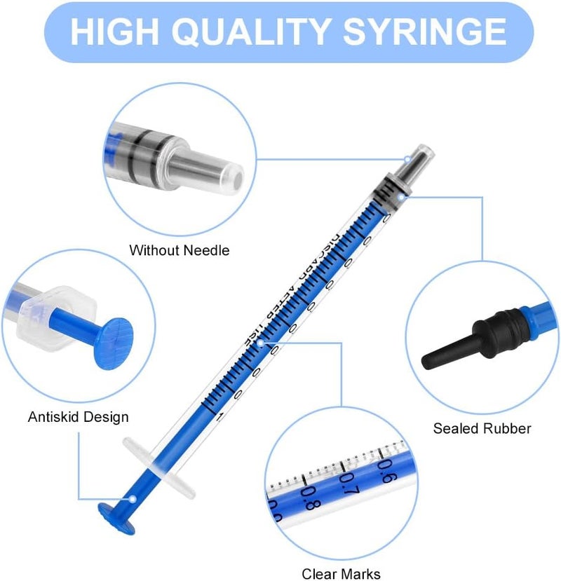 OFFCUP 10 packs Plastic Syringes, 1ml Syringe for Liquid Ndividually Sealed Syringes Without Needles for Oral Syringe Baby Medicine Syringe Colostrum Collector Syringes Pet Feeding Needle - Image 3