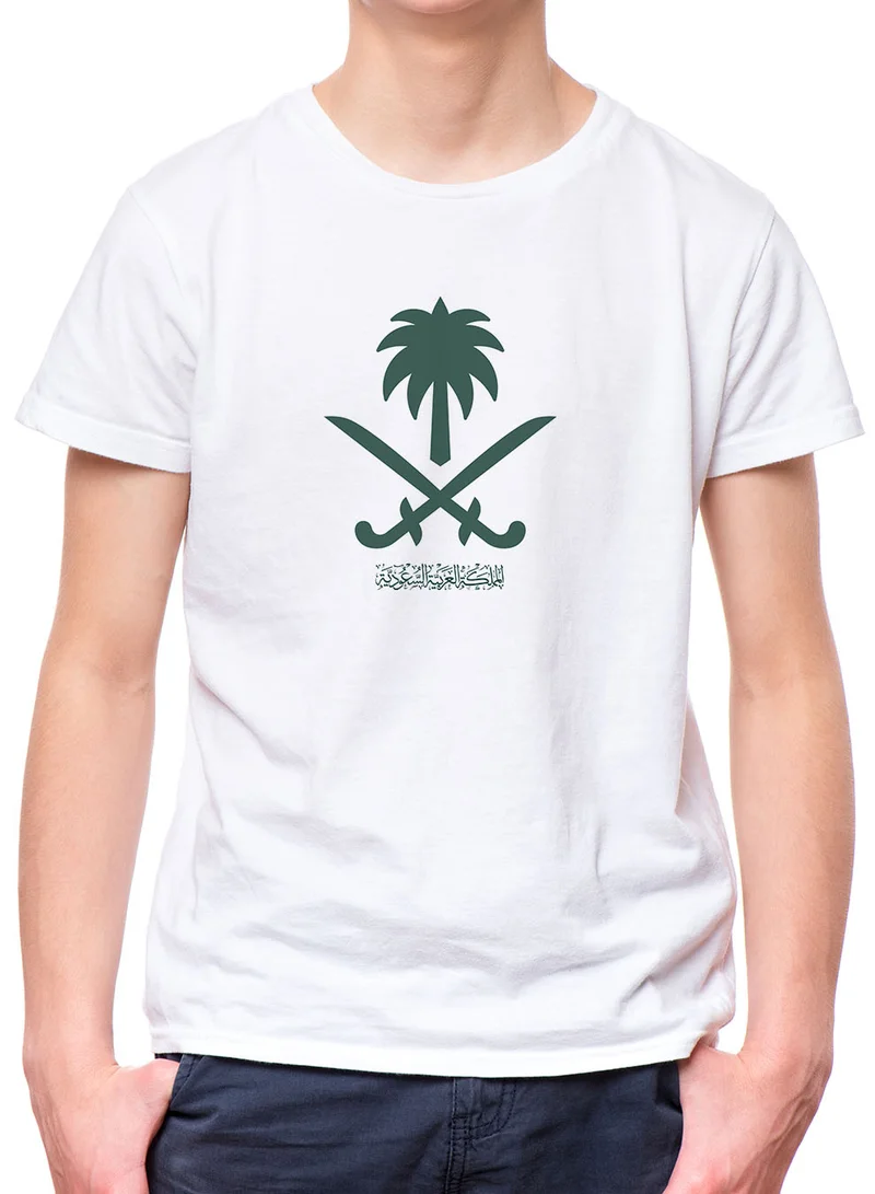 LOWHA Kids & Teens Cotton T-Shirt for Saudi National Day or Everyday Saudi Pride Wear for Boys & Girls