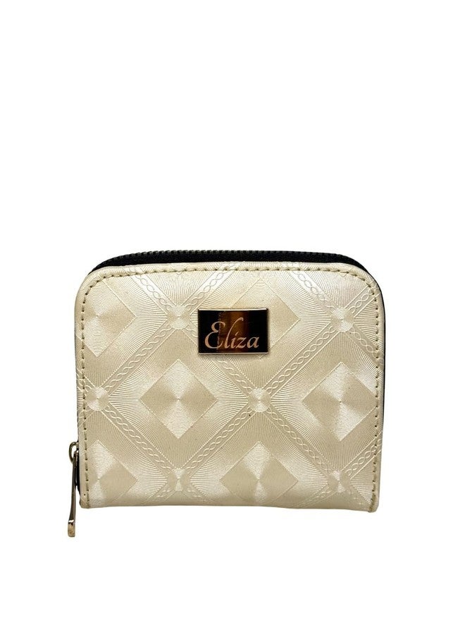 Eliza White-Toned Checkered Pattern Wallets & Clutches Collection, White - Image 1