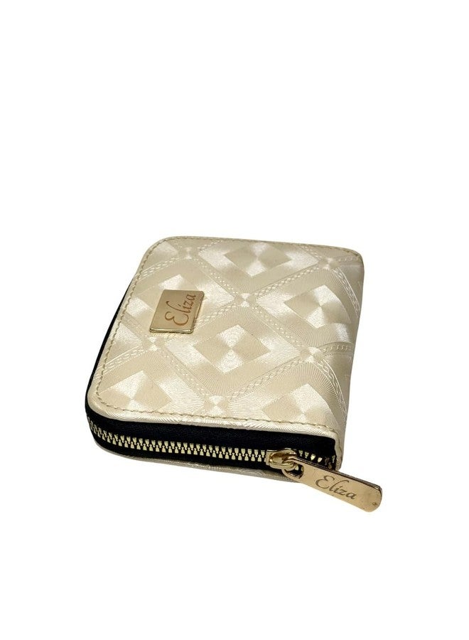 Eliza White-Toned Checkered Pattern Wallets & Clutches Collection, White - Image 3
