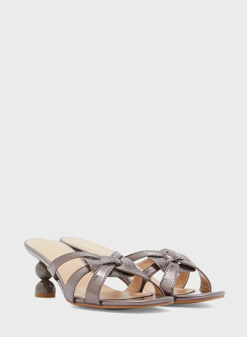 MODE Cross Strap Block Heel Sandals