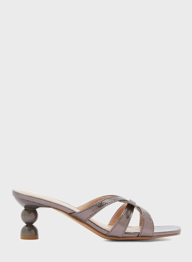 MODE Cross Strap Block Heel Sandals