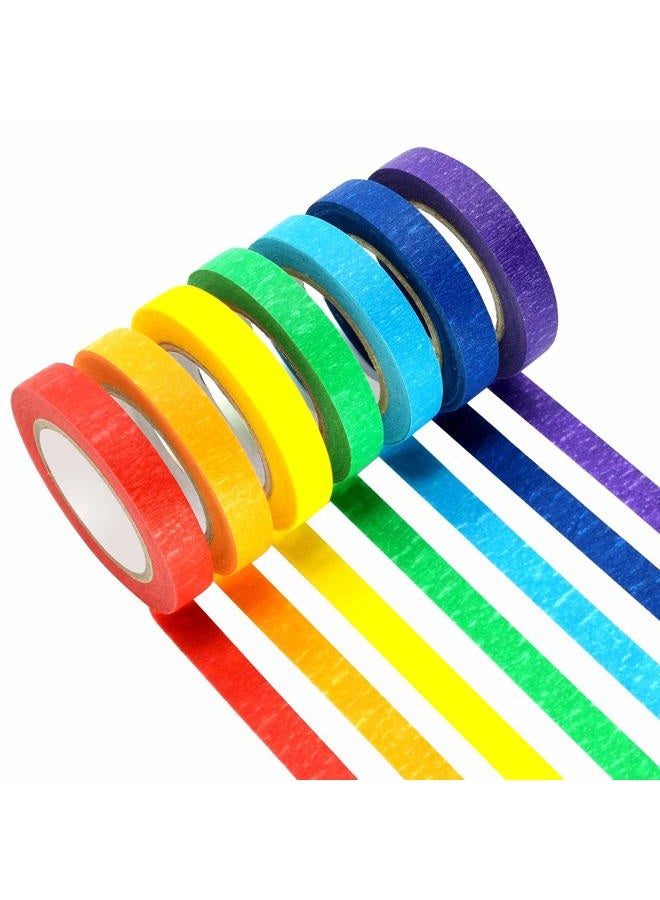 Aipker Colored Masking Tapes, 7PCS Arts Rainbow Labelling Masking Tape Fun Supplies Kit for Kids and Adults, Painters Tapes for Crafts, School Projects, Party Decorations and More (0.4 Inch, 12 yd) - Image 1