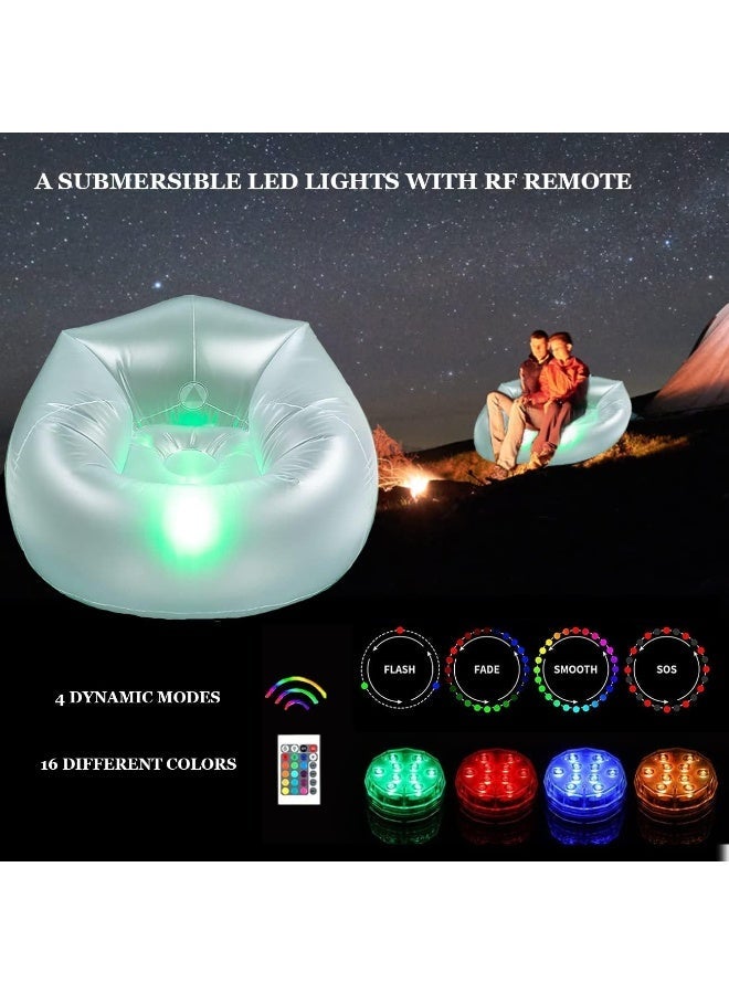 بريز أريكة LED قابلة للنفخ للأطفال,مضيئة تنفجر كرسي الكرسي,كرسي الهواء الخفيف للطي للبنات والفتيان,أريكة لعبة قابلة للنفخ للغرف,التخييم,حمام سباحة (أبيض متجمد، بدون مضخة) - Image 5