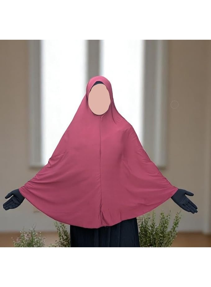 خمار صلاة للنساء - خمار طويل بخامة زيدة طرية ومريحة ( للصلاة . للبلكونة . للإستقبال . لمختلف الاستخدامات ) - Image 2