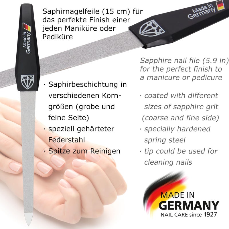 3 Swords Germany 3 سيوف ألمانيا - مجموعة مقص أظافر القدم الاحترافي بجودة العلامة التجارية من الفولاذ المقاوم للصدأ، مقص الموجة، قاطع الرأس، مبرد الأظافر مع حقيبة لأظافر القدم المنغرسة، مانكير وباديكير من 3 سيوف (196) - Image 4