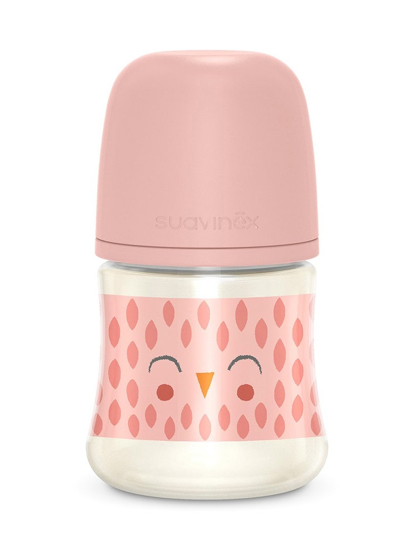 Suavinex Feeding Bottle 150ML|+0M|Feather Pink|Slow Flow|Polyamide - BPA Free