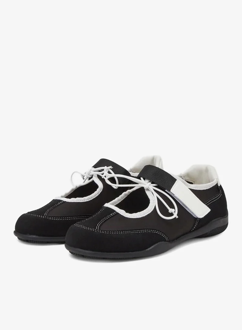 Styli  Black Contrast Trim Round Toe Sneakerina for Women | Best Price UAE