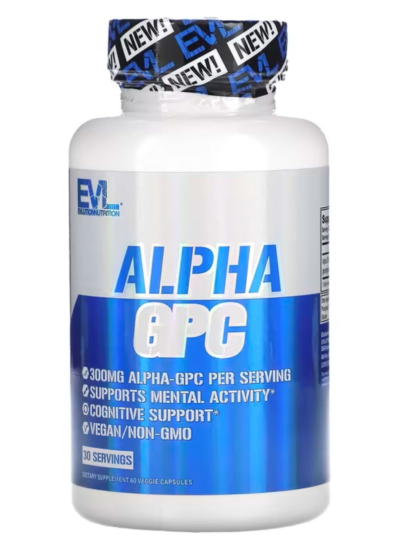 EVLUTION NUTRITION Alpha G P C 600 mg 60 Veggie Capsules  - Image 1