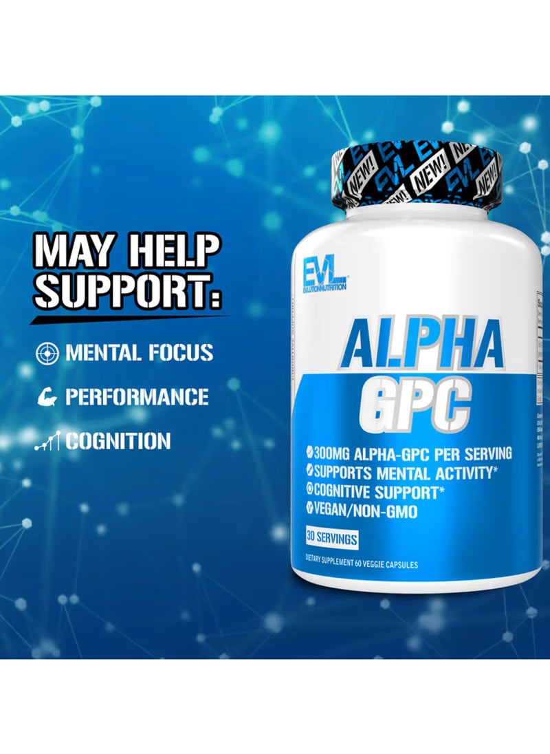 EVLUTION NUTRITION Alpha G P C 600 mg 60 Veggie Capsules  - Image 3