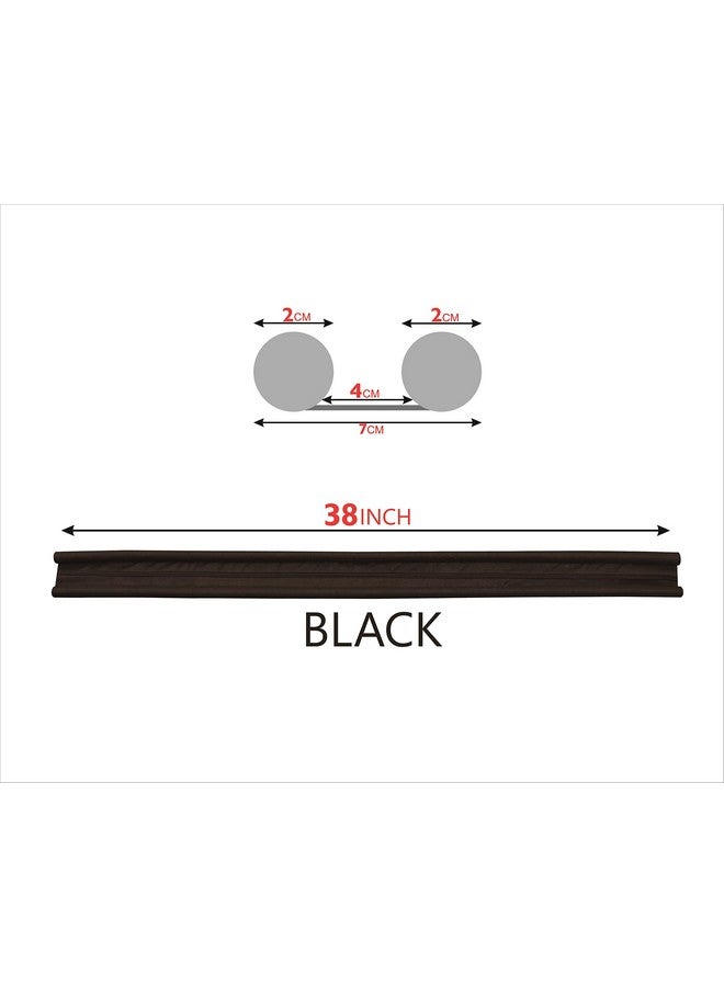 GLUN® Door Bottom Gap Filler Strip, 39 Inch Length, 20mm Thickness Stop Outside Dust, Hot Air, Insects, and Water, Use in Wooden, Steel, Fiber, and Plastic Doors Black Colour Pack of 4 - Image 2