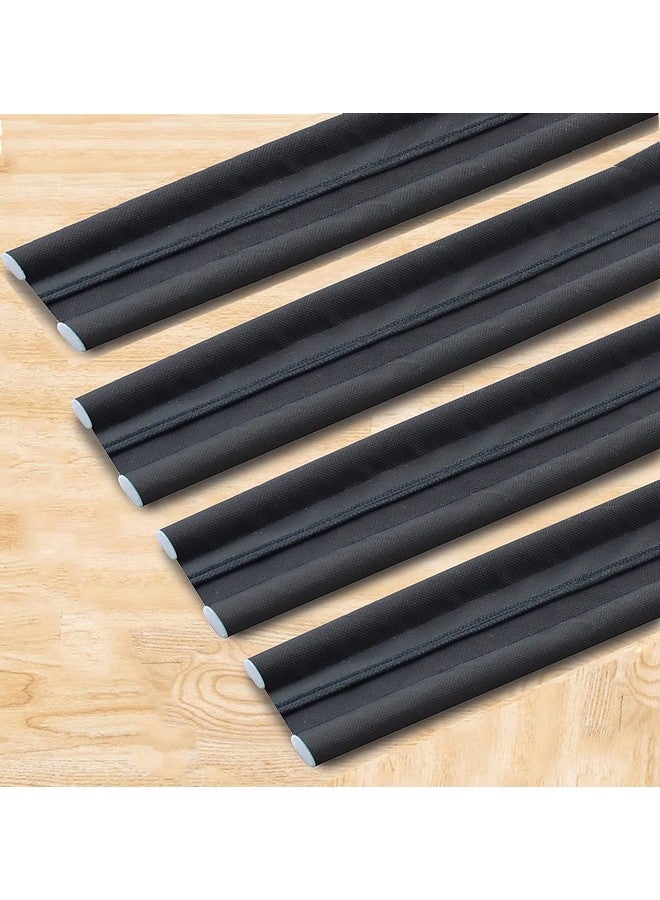 GLUN® Door Bottom Gap Filler Strip, 39 Inch Length, 20mm Thickness Stop Outside Dust, Hot Air, Insects, and Water, Use in Wooden, Steel, Fiber, and Plastic Doors Black Colour Pack of 4 - Image 1