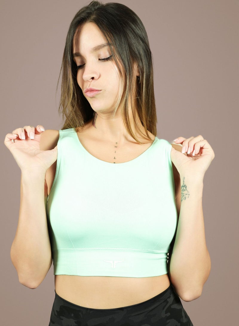 THUGFIT BlazeCraze Compression Sports Bra - Light Green - Image 1