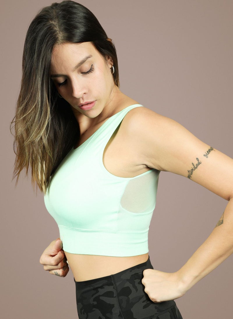 THUGFIT BlazeCraze Compression Sports Bra - Light Green - Image 2