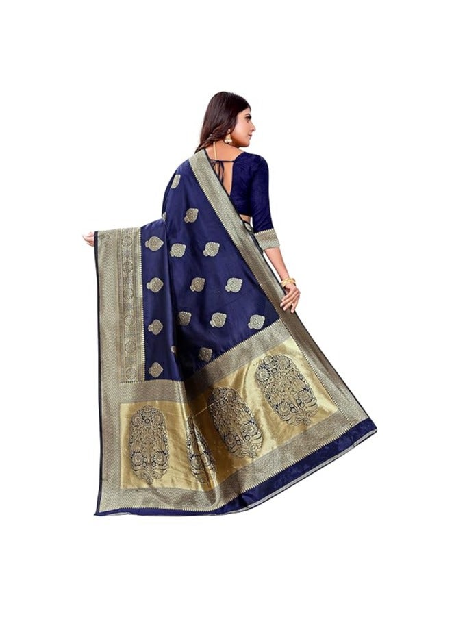 Accessorize Kingdom Women's Pure Kanjivaram Silk Saree Banarasi Silk Saree With Blouse Piece (paithani Pari122)  - Image 3