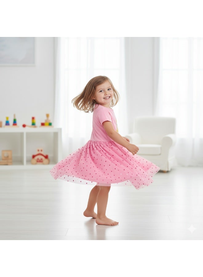 Disney PRINCESS - GIRL'S TULLE DRESS 100% COTTON | MESH 100% POLYESTER| - Image 4