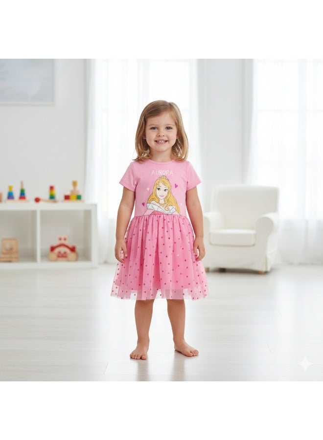 Disney PRINCESS - GIRL'S TULLE DRESS 100% COTTON | MESH 100% POLYESTER| - Image 1