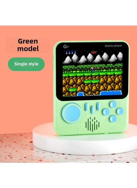 Handheld Game Machine Ultra-thin G7 Macaron Game Machine Nostalgic 666 Game HD Color FC Game Machine-Model:Quality-Singles/Green (built-in 666 Games)