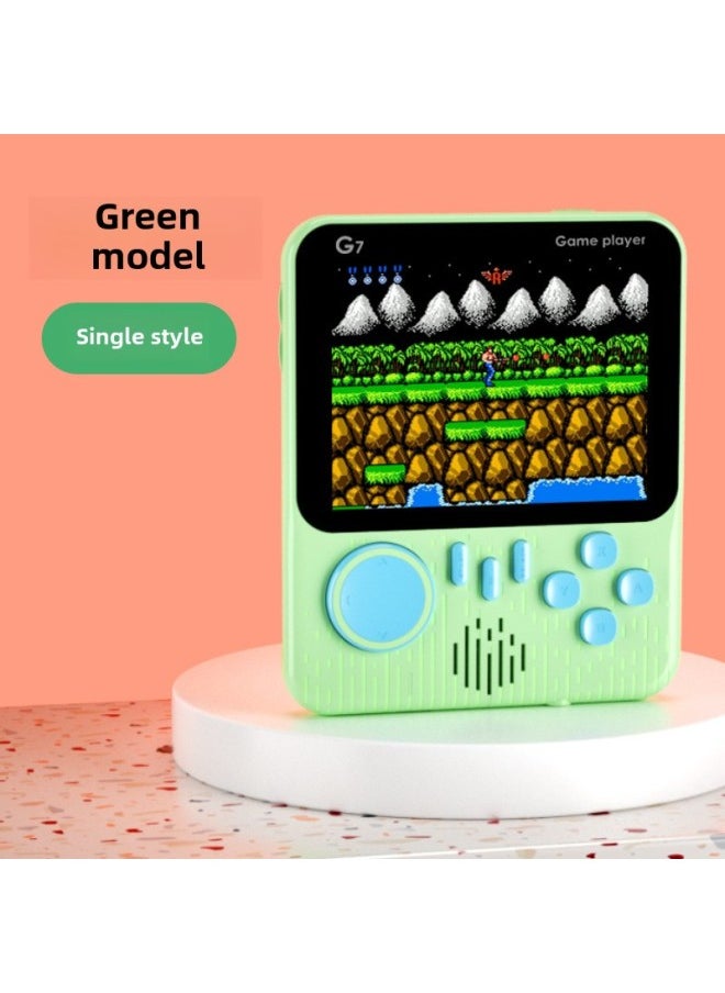 Generic Handheld Game Machine Ultra-thin G7 Macaron Game Machine Nostalgic 666 Game HD Color FC Game Machine-Model:Quality-Singles/Green (built-in 666 Games)  - Image 1