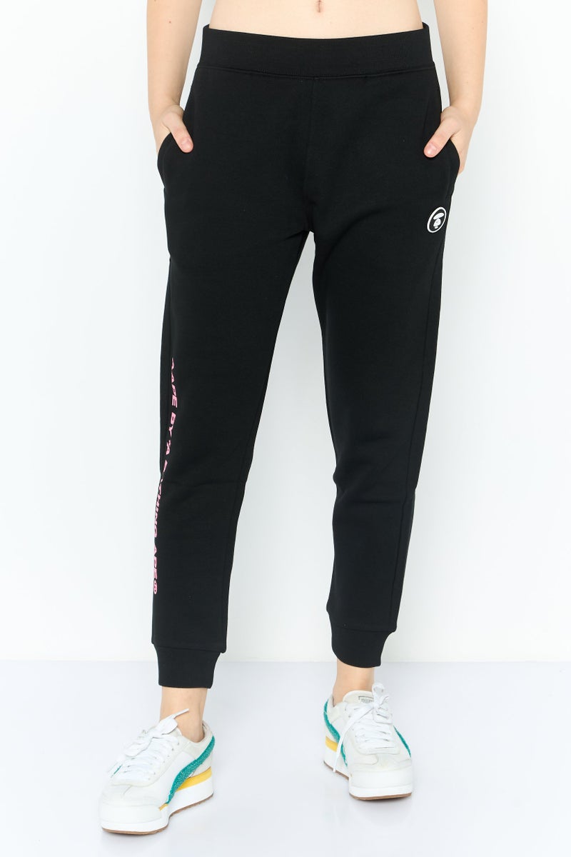 Aape By A Bathing Ape Women Brand Logo Jogger Pants, Black - Image 1