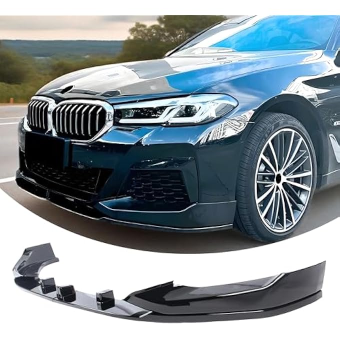 NeespoC Front Bumper Lip Splitter Spoiler Fit for BMW 5 Series G30 LCI M Sport M550i/ 530e/ 530i/ 540i 2020 2021 2022 2023 Painted Gloss Black Accessories Air Chin Body Kit - Image 1