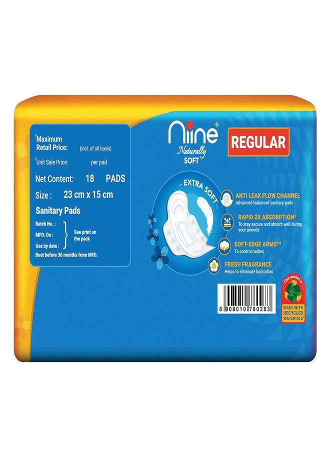 NIINE Naturally Soft Regular Sanitary Napkins for women (Pack of 6) 108 Pads - Image 3