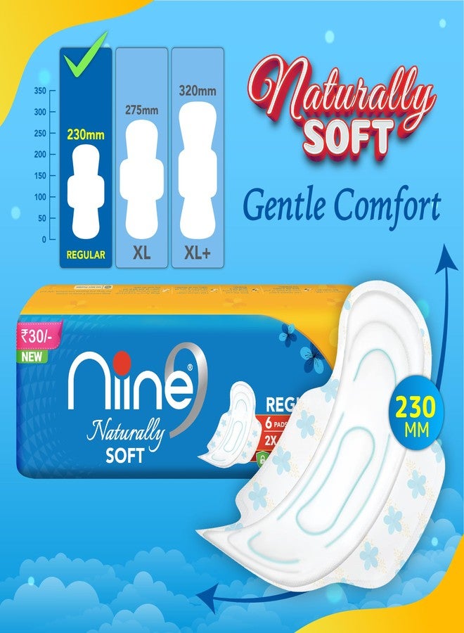 NIINE Naturally Soft Regular Sanitary Napkins for women (Pack of 6) 108 Pads - Image 5
