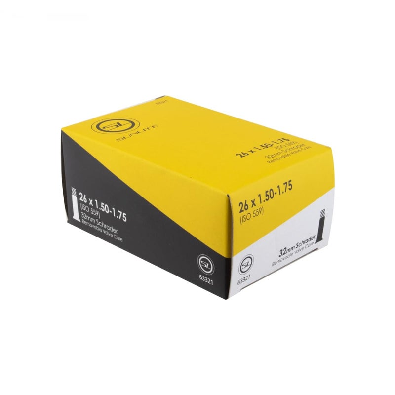 Sunlite أنابيب دراجات هوائية صمام شرايدر من صنلايت، 26 x 1.50-1.75" / صمام 32 مم - Image 3