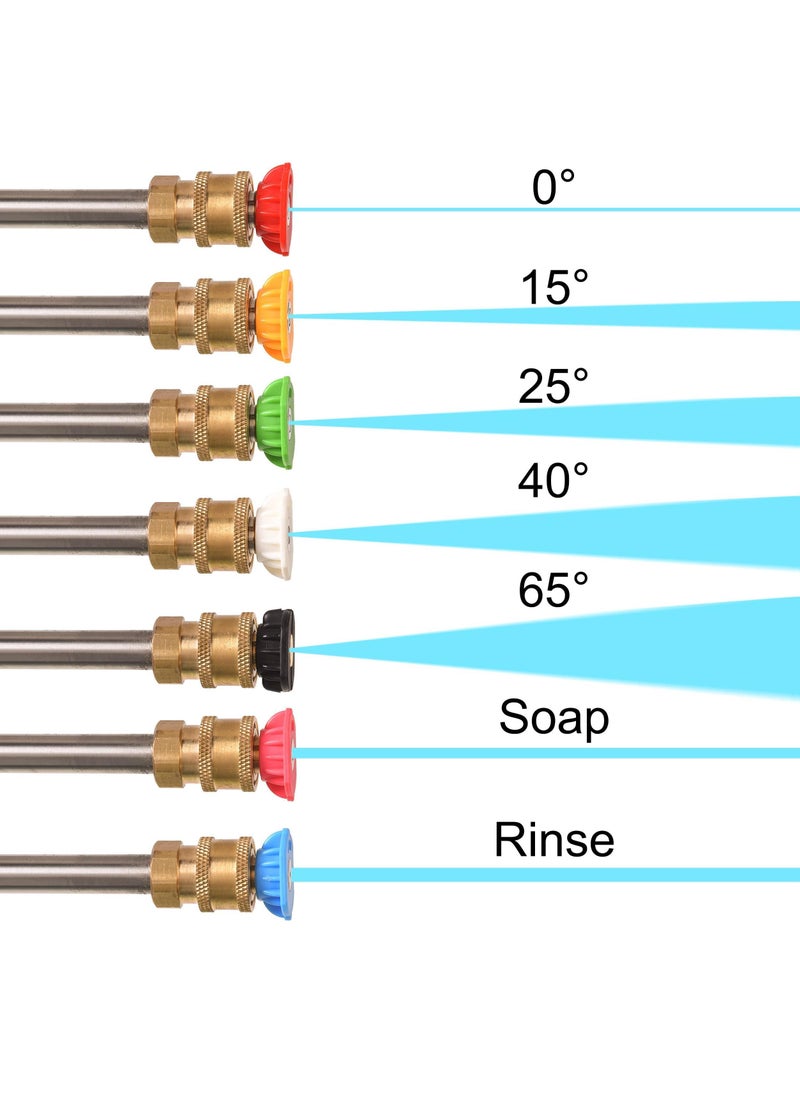Sweet seven - Comprehensive Pressure Washer Nozzle Tips Set with Holder by 7 Spray Nozzle Tips 1/4 Inch Quick Connect 4000 PSI Durable Plastic Multiple Angles - Image 1