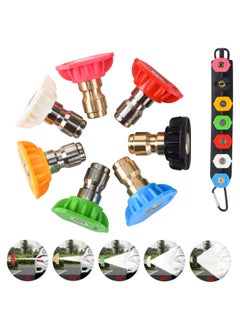 Sweet seven Comprehensive Pressure Washer Nozzle Tips Set with Holder by 7 Spray Nozzle Tips 1/4 Inch Quick Connect 4000 PSI Durable Plastic Multiple Angles  - Image 1