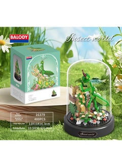 Butterfly Bee Flower Miniature Small Particle Building Blocks Assembled Educational Toys Decoration Girls Send Gifts Supermarket Wholesale-Color:16379 Mantis (with Dust Cover)-Specifications:Standard