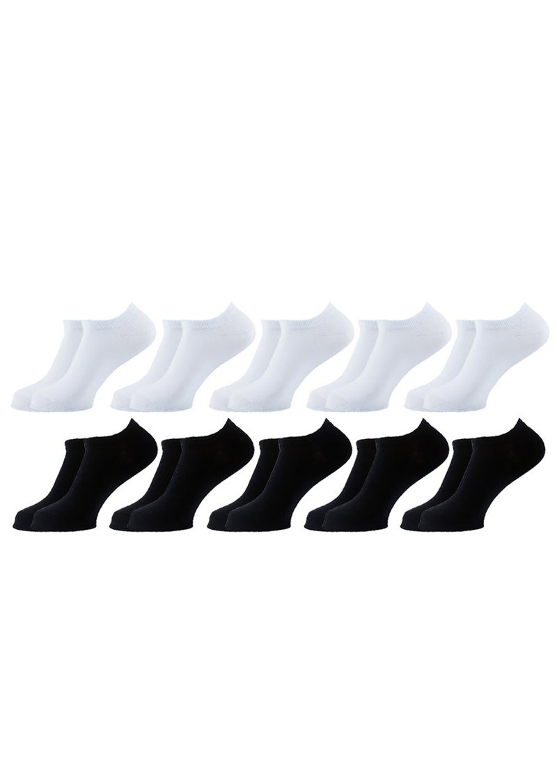 SAM SOCKS - Sam Socks Set Of 10 Ankle Plain Socks Women-Black - Image 1