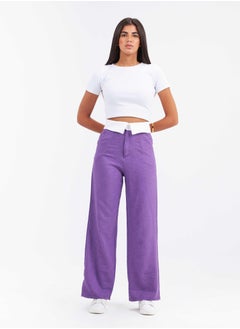 High-Waist Purple Folded Waistband Wide Leg Trousers. - pzsku/Z7E02161673B8D1F27FABZ/45/_/1721181101/d95985db-c46a-4bbe-8a6a-457c594cff43