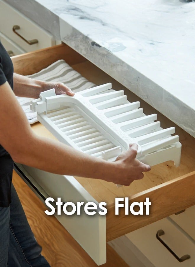 PopYum Space Saving White Drying Rack Made from 100% Recycled Bottles for Home Use and Daily Laundry - Image 2