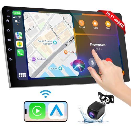 Haudio Wireless Double Din Car Stereo with Apple CarPlay/Android Auto,Carplay Screen for Car,Voice Control with Backup Camera,Bluetooth,Navigation, Mirror Link (10.1 Inch) - Image 2