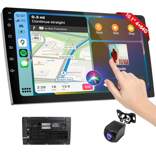 Haudio Wireless Double Din Car Stereo with Apple CarPlay/Android Auto,Carplay Screen for Car,Voice Control with Backup Camera,Bluetooth,Navigation, Mirror Link (10.1 Inch) - Image 1