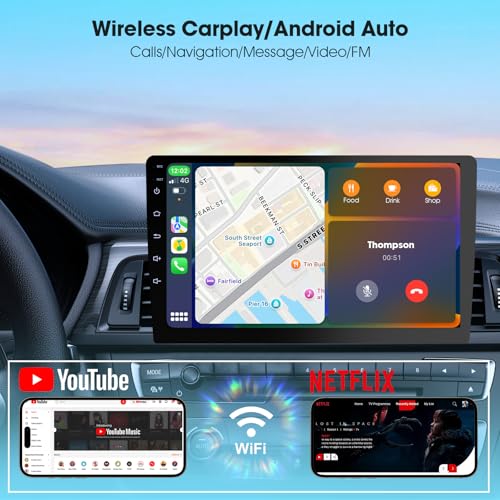 Haudio Wireless Double Din Car Stereo with Apple CarPlay/Android Auto,Carplay Screen for Car,Voice Control with Backup Camera,Bluetooth,Navigation, Mirror Link (10.1 Inch) - Image 5