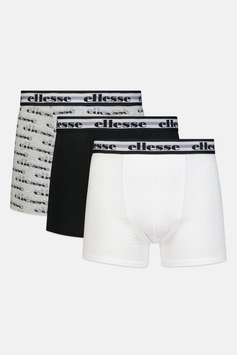 Ellesse Men 3 Piece Brand Logo Trunks, Multicolor - Image 1