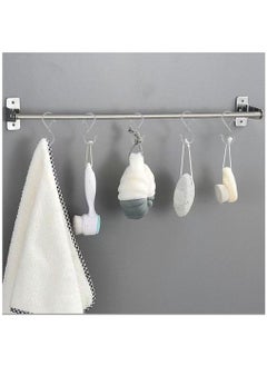 Y&D S Hooks for Hanging, Heavy Duty with Safety Buckle Shaped Kitchen Pot Rack Closet Hanging Plants, Clothes, Utensil, Pots and Pans, Bags 8 Pcs, Silver  - Image 5