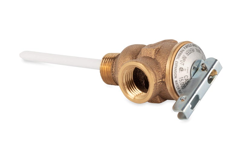 Camco 10423 1/2" Temperature and Pressure Relief Valve with 4" Epoxy-Coated Probe , Brown - Image 1