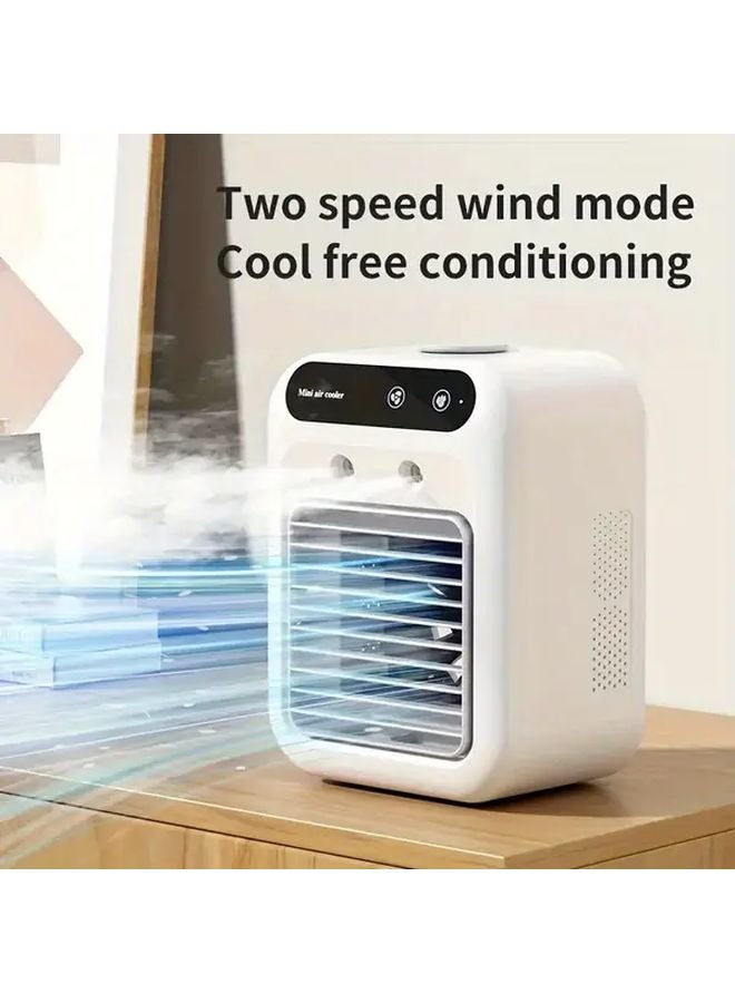 مروحة مكتبية محمولة بيضاء بشاحن USB وبطارية قابلة لإعادة الشحن 1800 مللي أمبير، مبردة هواء شخصية للمكتب وغرف النوم - Image 5