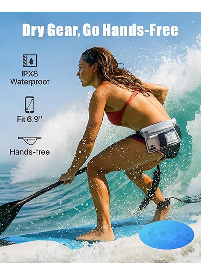 Waterproof Fanny Pack - Cruise Essentials - Waterproof Pouch, Triple Zipper Roll-Top Dry Bag for Phone with Adjustable Waist Strap, Keep Passport Valuables Dry for Beach Kayaking Boating - Image 4