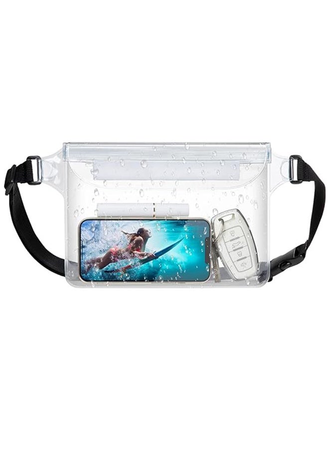 Waterproof Fanny Pack - Cruise Essentials - Waterproof Pouch, Triple Zipper Roll-Top Dry Bag for Phone with Adjustable Waist Strap, Keep Passport Valuables Dry for Beach Kayaking Boating - Image 1