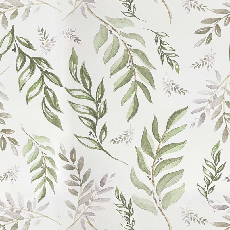 Laatse Green Leaf Wallpaper Peel and Stick 17.5" x 393" Floral Leaf Contact Paper Vintage Self Adhesive Wallpaper, Waterproof, Vinyl Wall Covering for Bedroom Cabinet Countertop Decor - Image 1